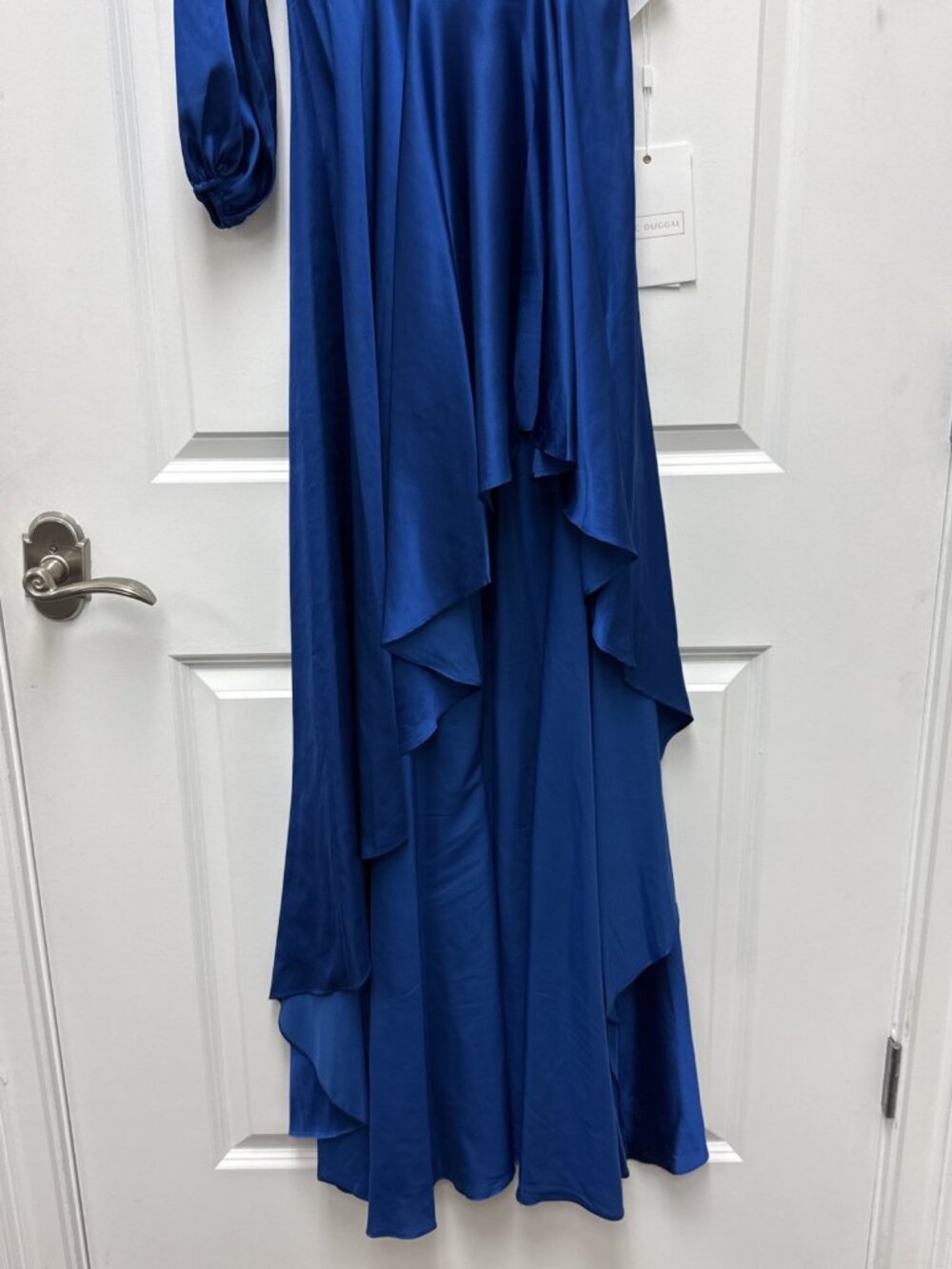 Mac Duggal Size 0 Blue 49141 One Shoulder Hi-Low A-line Cocktail Gown Dress NWT - Picture 6 of 10